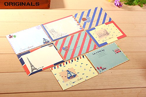 image for B&S FEEL 32 Special Design Writing Stationery Paper & 16 Envelope Set 