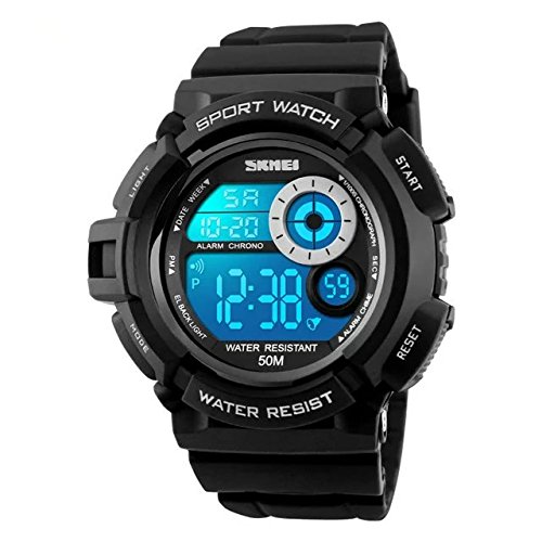 Lige Mens militares Digital reloj deportivo, 7 colores Backlight electrónicos LED resistente al agua reloj de pulsera