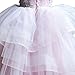 CQDY Flower Girl Lace Dress Embroidery Pageant Wedding Birthday Party Prom Puffy Tulle Ball Gown (Cameo Brown, 4-5y)