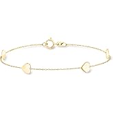 Pure Collection by Ross-Simons Italian 14kt Yellow Gold Heart Station Bracelet