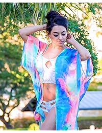 iHeartRaves kimono transparente, ropa de playa para verano, pareo para la playa, la piscina o festivales, talle único