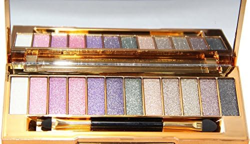 HAPPY CXL 12 Colors Makeup Eyeshadow Palette Cosmetic Shimmer Glitter with Brush