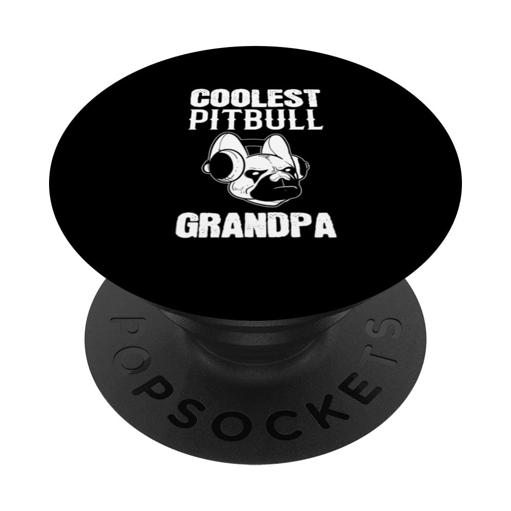 Coolest Pitbull Grandpa Dog Walker PopSockets Swappable PopGrip