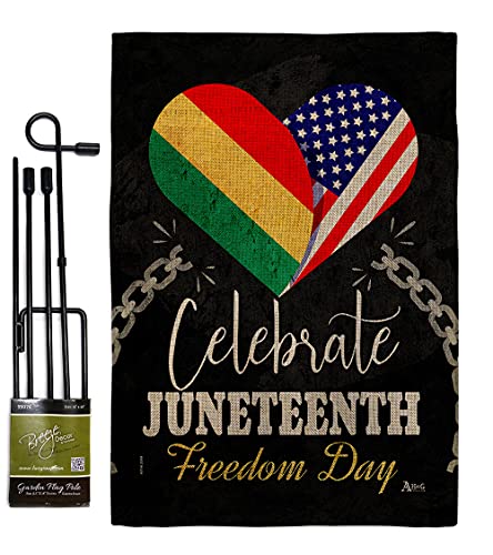 Americana Home & Garden Jubilee Day Burlap Garden Flag Set with Stand Patriotic…