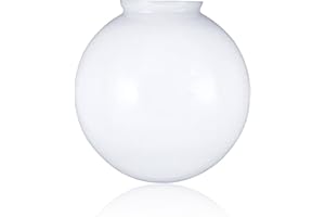 BULBMASTER Glass Light Cover Safety Globe Guard for Kitchen Hood Light Bulb Cover Vaporproof Glass (6 Inch White Globe)
