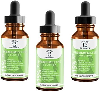 Lugols Originals Lugols Solution With Potassium Iodide Drops High Potency Concentrated Thyroid Supplement 15% 1 oz 3 Pkg