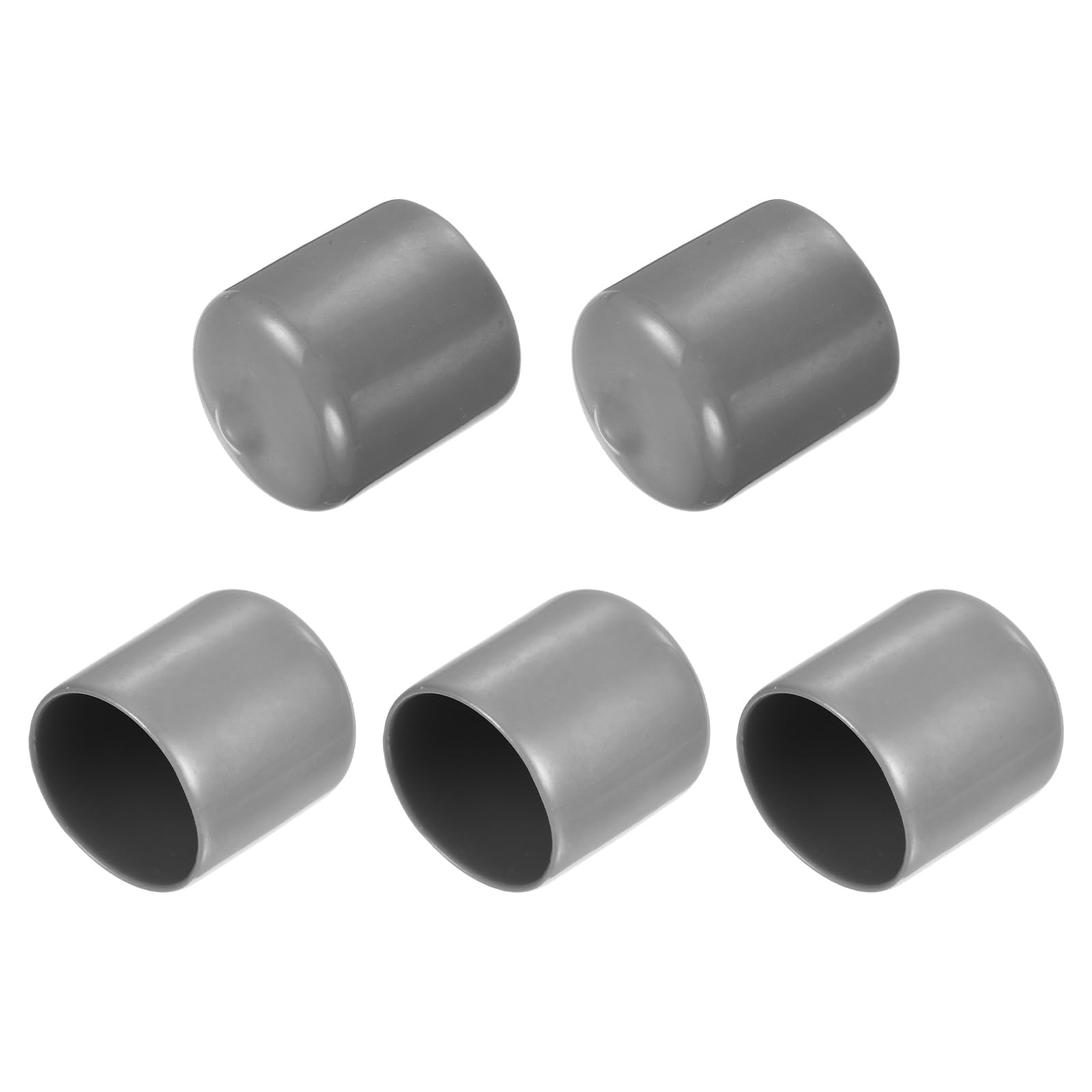 Photo 1 of uxcell 5pcs Rubber End Caps Protective Caps 28mm ID Vinyl PVC Round Tube Bolt Cap Cover Screw Thread Protectors Light Gray