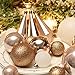 Sea Team 125-Pack Shatterproof Rose Gold Christmas Ball Ornaments Set, Assorted Multi-Sized Hanging Baubles, Xmas Tree Decorations, Seasonal Décor for Holiday Wreath Garland, Hooks Included