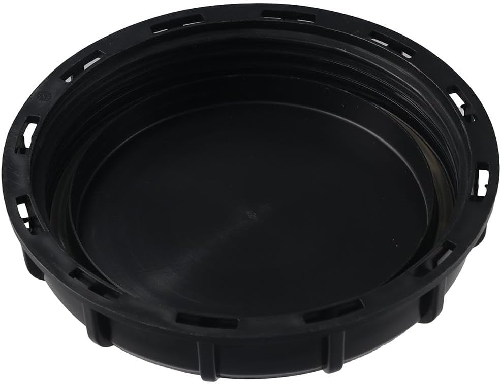 Fudeshe IBC Tote Lid Cover Black Plastic Screw-on Round 162mm ID Gasket Sealed