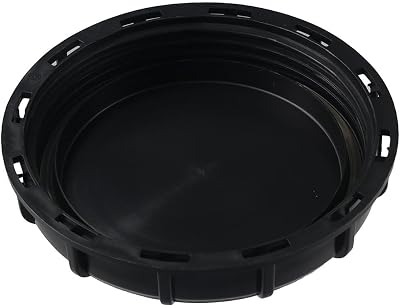 Fudeshe IBC Tote Lid Cover Black Plastic Screw-on Round 162mm ID Gasket Sealed