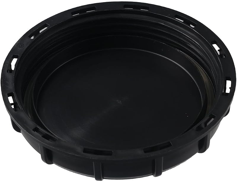 Fudeshe IBC Tote Lid Cover Black Plastic Screw-on Round 162mm ID Gasket Sealed