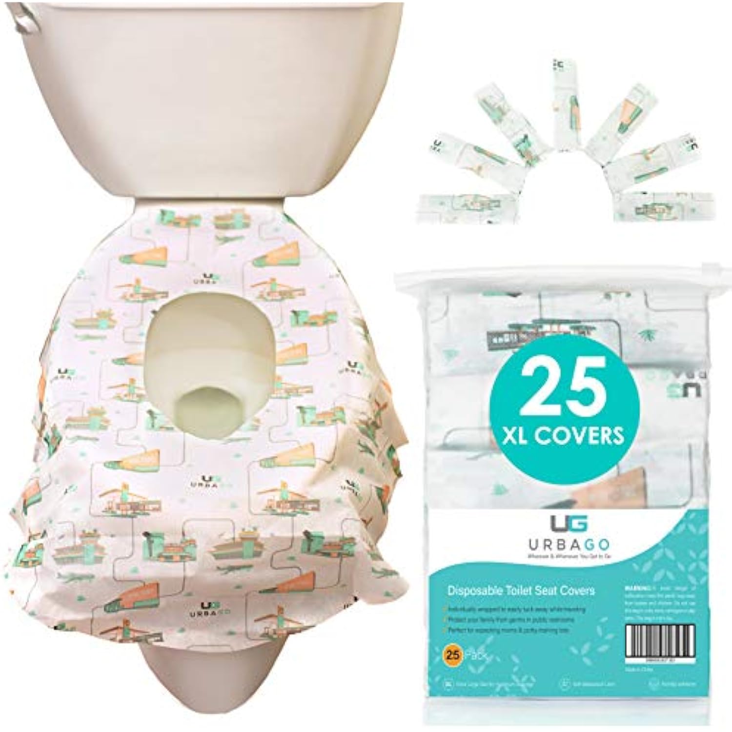Toilet Seat Cover Disposable XL, 25 Extra Large Toilet Seat Covers