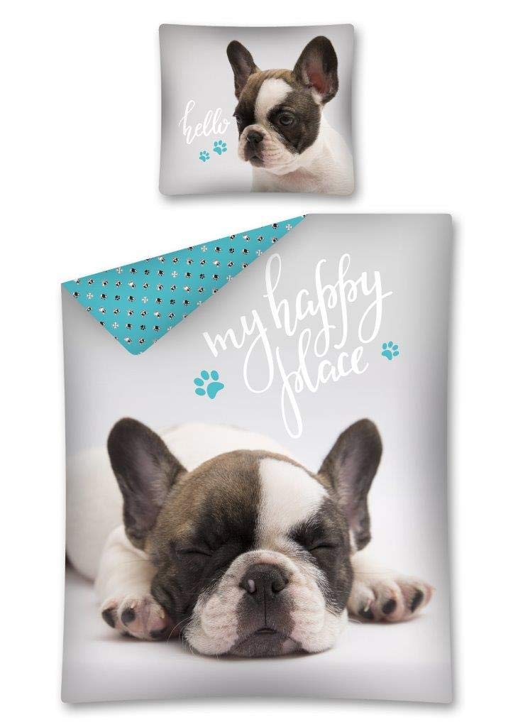 140 x 200 cm 100 Baumwolle Bettwäsche Hundewelpe Hunde