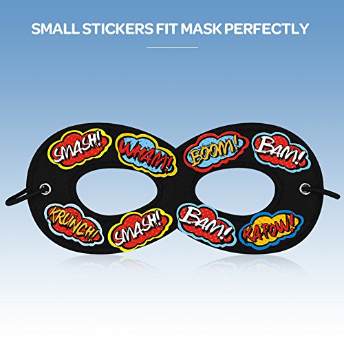 5 AIMIKE+Black+Superhero+Masks+Stickers