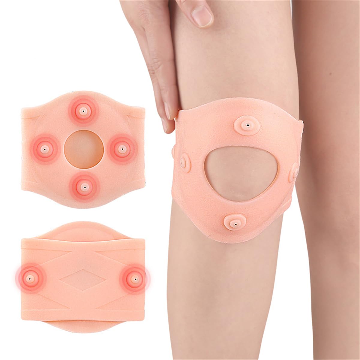 Knee Brace, Silicone Knee Compression Sleeve Support Brace, Waterproof Magnetic Knee Care Pad, Patella Tendon Support Brace for Meniscus Tear Arthritis Tendonitis MCL ACL, Pain Relief, Recovery, Sport