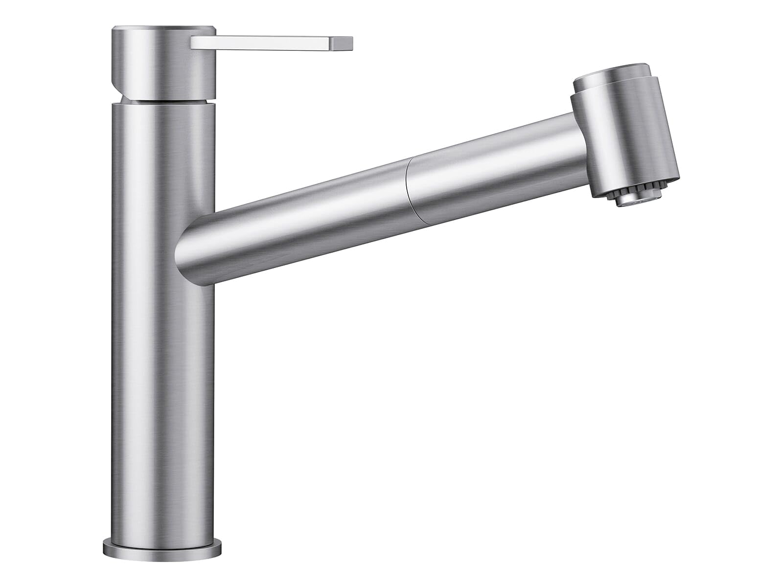 BLANCO AMBIS-S | Kitchen Mixer tap in Solid Stainless Steel | Low-Pressure | with Pull-Out Hose | Switch from Clear Jet to Spray Jet | Ceramic Cartridge | Water-Saving | [5.2x30.9x23.1 cm]