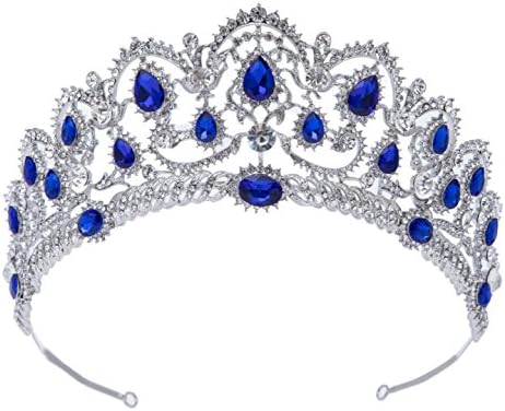 Sweetv Vintage Crystal Crown For Women Rhinestone Queen Tiara