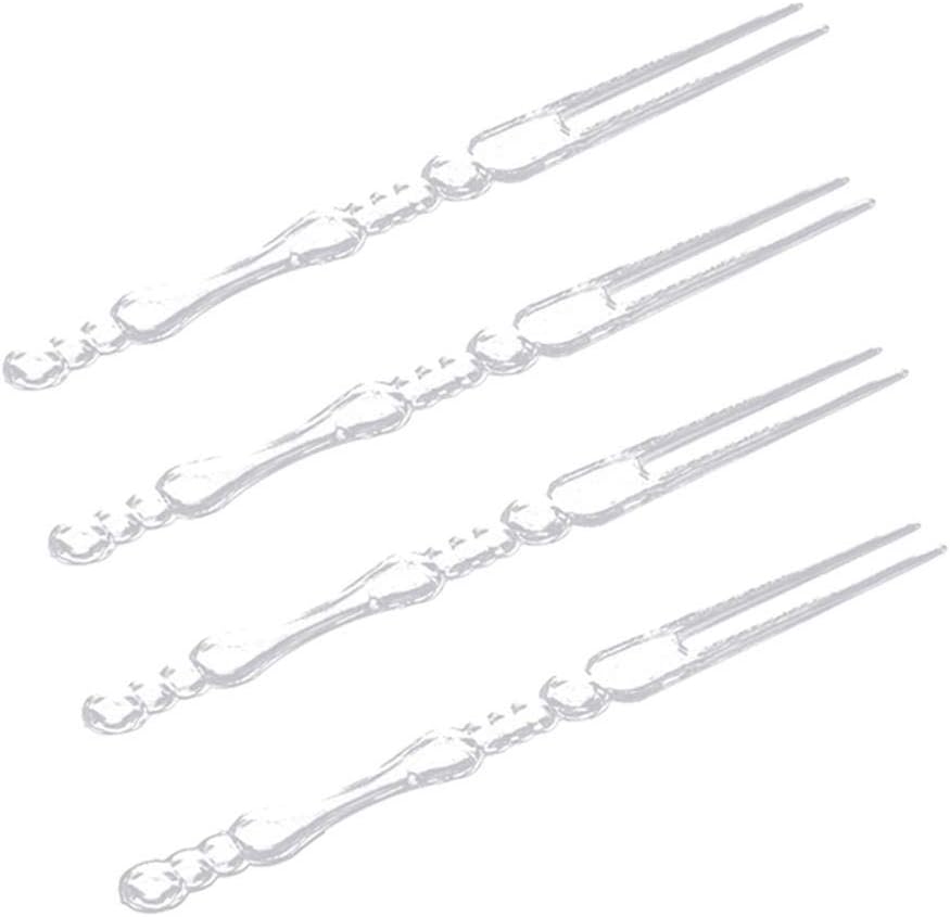 GUAngqi 80pcs Disposable Cocktail Picks Fruit Forks Plastic Cocktail Sticks Plates Picks Cake Forks Dessert Forks Party BBQ Sticks