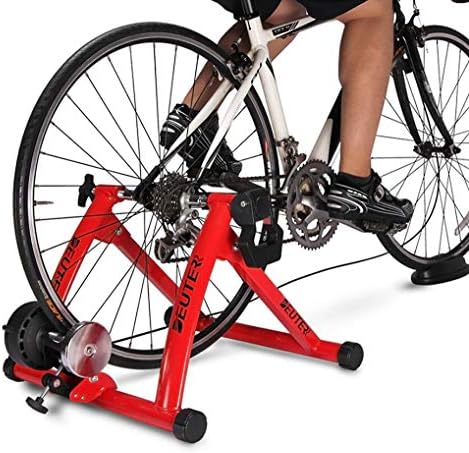 ZIHENGUO Bicycle Trainer Stand, Durable Steel Indoor Bicycle Exercise Stand Noise Reduction Wheel, Magnetic Work Out Cycle, 6 Levels Variable Resistance