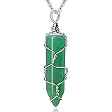 QINJIEJIE Green Aventurine Necklace for Womens Rose