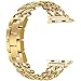 Wearlizer Watch Band 38mm Womens Mens Cowboy Chain Wrist-Bands Stainless Steel Replacement Strap Women Metal Bracelet Hand Removal Link Series 3 2 1 Sport Edition-Gold