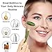 Jade Roller and Gua Sha Tool Set, Natural Real Jade Roller for Face, Beauty Jade Facial Roller Massage Tool for Rejuvenate Skin, Anti-wrinkle & Anti Aging & No Squeaks, Green