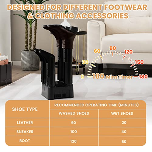 COSTWAY Boot Dryer, Boot Dryers and Deodorizer with 180 Mins Timer