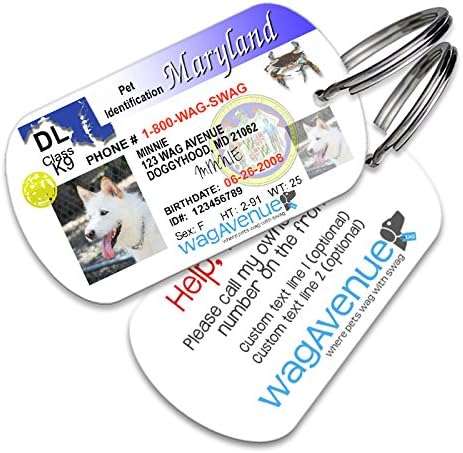 Maryland Driver's License Pet Tag - Durable Stainless Steel Dog Id Tag, Personalized Pet Tag, Custom Pet Tag, Dog License Id