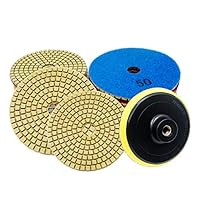 Diamond Polishing Pads, 4 inch Wet/Dry 9 Piece Set Polishing Kit with Backer Pad for Granite Marble Concrete Stone