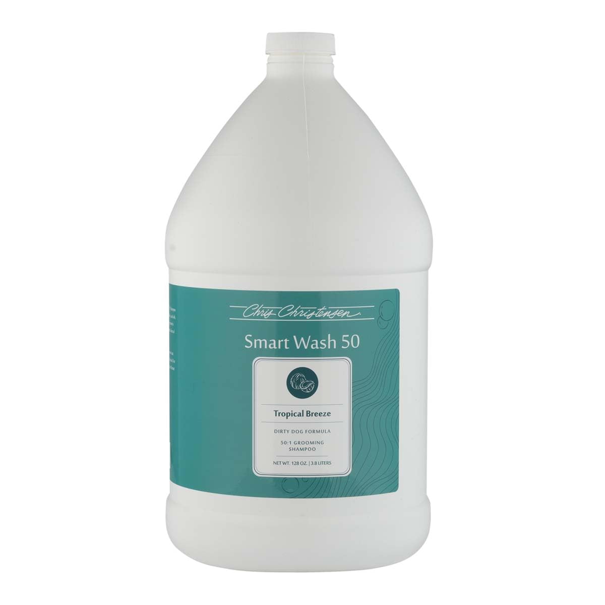 Chris Christensen SmartWash50 Tropical Breeze Dog Shampoo - Highly Concentrated Dog Shampoo for Smelly Dogs - Deep Cleansing & Deodourising - Great for All Coat Types - Tropical Scent, 3.8L