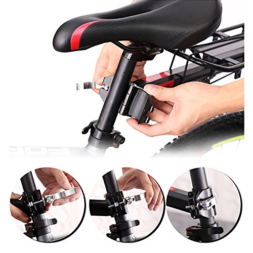 Enkrio Adjustable Bike Rear Cargo Rack Equipment Stand Footstock Bicycle Carrier Rack Bicycle Accessories Seat Post 110Lb Capacity (Black)