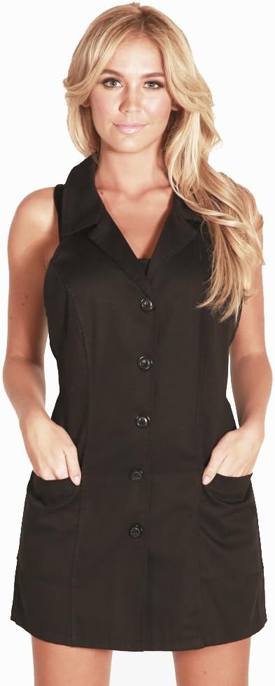 Ladybird Line Pro Jacket Apron Black Water Resistant, Bleach Repellent ideal for Stylists, Pet Groomers, Barbers - Medium/Large