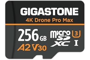 【5-Years Data Recovery】GIGASTONE 256GB Micro SD Card, 4K Drone Pro Max, A2 V30 for DJI Drone or Action Camera, Gopro, 4K UHD 