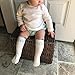 Tiny Captain Baby Girl Knee High Socks 8-24 Months Long Thick Baby Toddler Gripper Non-Slip (Pink, White, Grey, Small)