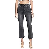 DAZE Women's Shy Girl High Rise Crop Flare Denim Jeans (Haunted, 27)