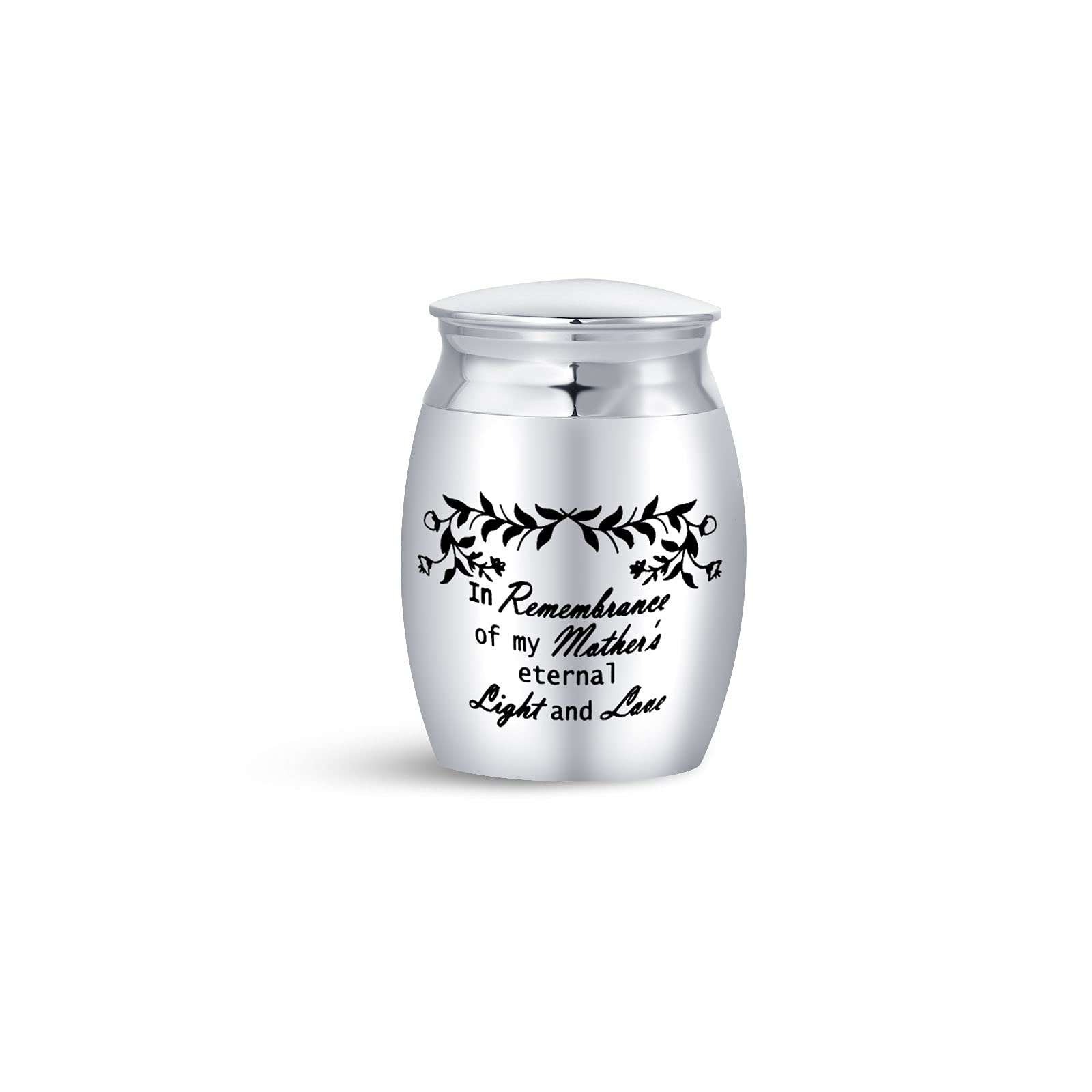 SBI Jewelry In Memory of Mother Light and Love Small Cremation Urn for Ashes Keepsake Mum Funeral Stainless Steel 4cm 1.6"