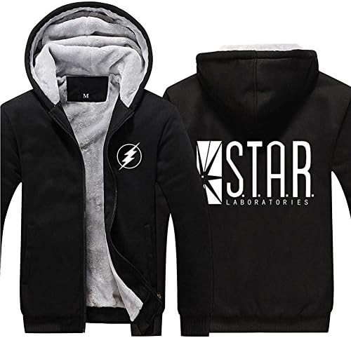Constuff Lightning Logo Star Cosply Labs Winter Fleece Zip Up Thick Hoodie