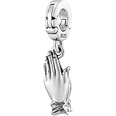 Prayer Hands Namaste Dua Faith Multi-Clasp Clip On Pendant 925 Sterling Silver Charm For Pandora & Other Charm Bracelets/Necklaces