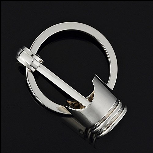 Fitfulvan Clearance Deal! Trendy Car Engine Silvery Piston Key Ring Chain Keychain Key Fob (Silver) - Thumbnail 2