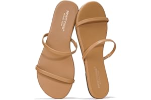 Project Cloud Summer Sandals for Women 2026 - Memory Foam Insole and Vegan Leather Beach Flip Flops for Women - Non Slip and Lightweight Double Strap Womens Sandals (Transition)