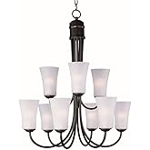 Maxim Logan-Nine Light 2-Tier Chandelier in Modern style-28.5 Inches Wide by 30.5 inches high-Oil Rubbed Bronze Finish -Tra