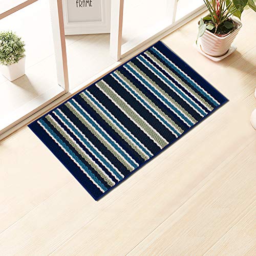 YK Decor Striped Door Mat Inside Non Slip Entrance Floor Mat for Front Door Entry Debris Mud Trapper Rug Mat, 18x30 Doormat Indoor Washable - Thumbnail 4
