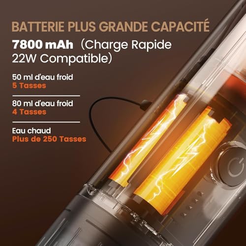 QREIHLPY Portable Coffee Maker, 3 in 1 Portable Coffee Maker Compatible with Espresso Capsules and Coffee Powder, Refillable for Travel, Camping, Car, Home