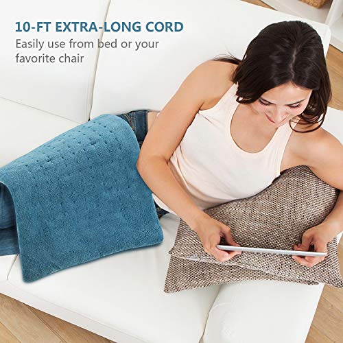 Schiara XL Electric Heating Pad for Back Pain - Moist or Dry Heat Therapy for Neck and Shoulders Pain Relief or Cramps - Fast Heating Extra Large [12"x24"] - Auto Shut Off - Thumbnail 5