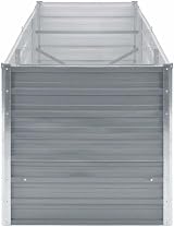 vidaXL Garden Raised Bed Outdoor Grey Galvanised Steel Planter 240x80x77 cm view 9