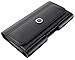 Meilib Holster for Galaxy S23, S22, S21, S20, S10, S9, S8 A10e, Cell Phone Belt Case with Belt Loop, ID Card Storage Slot Carrying Pouch Cover Holder (Fits Samsung Phone with Case on) Small Black