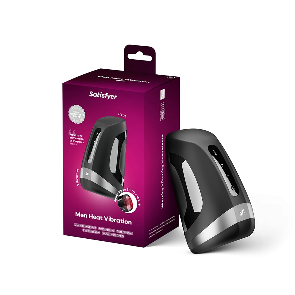 Satisfyer Men Heat Vibration | Sex Toy for Men | Realistic Pocket Pussy Masturbator | Waterproof (IPX7) Mens Penis Vibrator | Rechargeable Sextoy | Heated Stimulator