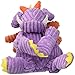 HuggleHounds Plush Corduroy Durable Puff The Knottie Dragon Squeak Toy, Small, Purple