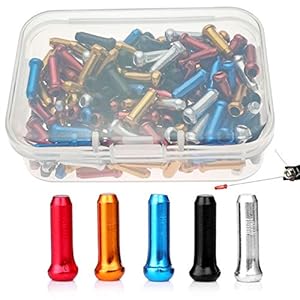 WZYTEU 150 stuks eindhulzen voor fiets, aluminiumlegering eindkappen fiets voor remkabel schakelkabel MTB fiets…