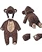 Kidsform Infant Baby Winter Cosplay Animal Footed Romper Bodysuit Overalls Outfits Set With Hats